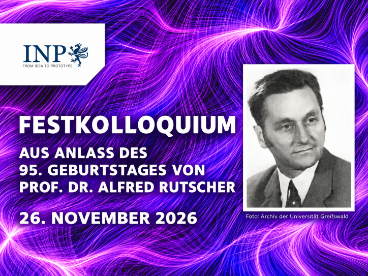 Ankündigung zum Festkolloquium anlässlich des 95. Geburtstags von Prof. Dr. Alfred Rutscher am 26. November 2026.