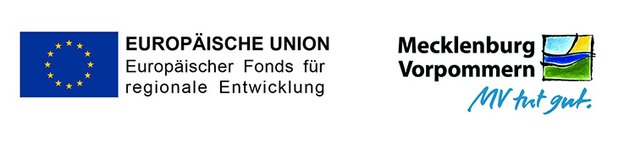Förderlogos der Europäischen Union und des Landes Mecklenburg-Vorpommern im Rahmen des EFRE-Programms.