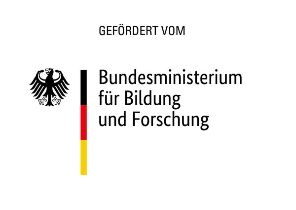 Logo des Bundesministeriums für Bildung und Forschung mit dem Hinweis „Gefördert vom“.