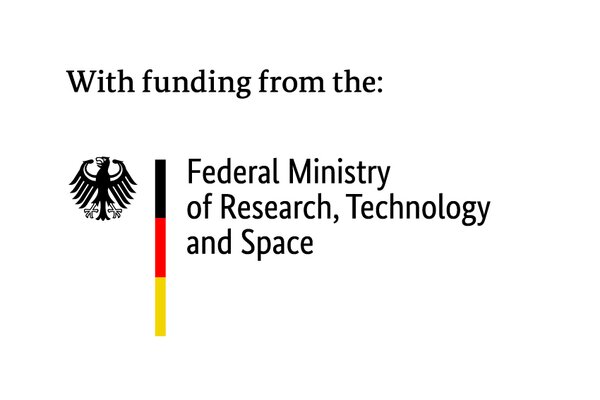 Logo of the Federal Ministry for Research, Technology and Space with the federal eagle and black-red-gold color bars.